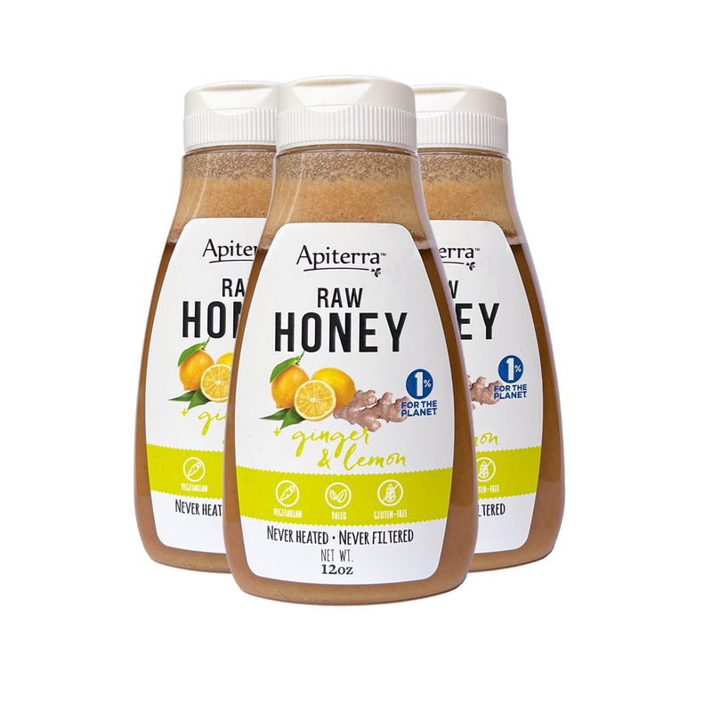 Raw Honey with Lemon & Ginger, 12 oz (pack of 3)